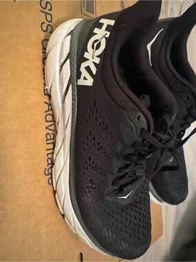 Hoka Black Athletic Running Sneakers with White Midsole
